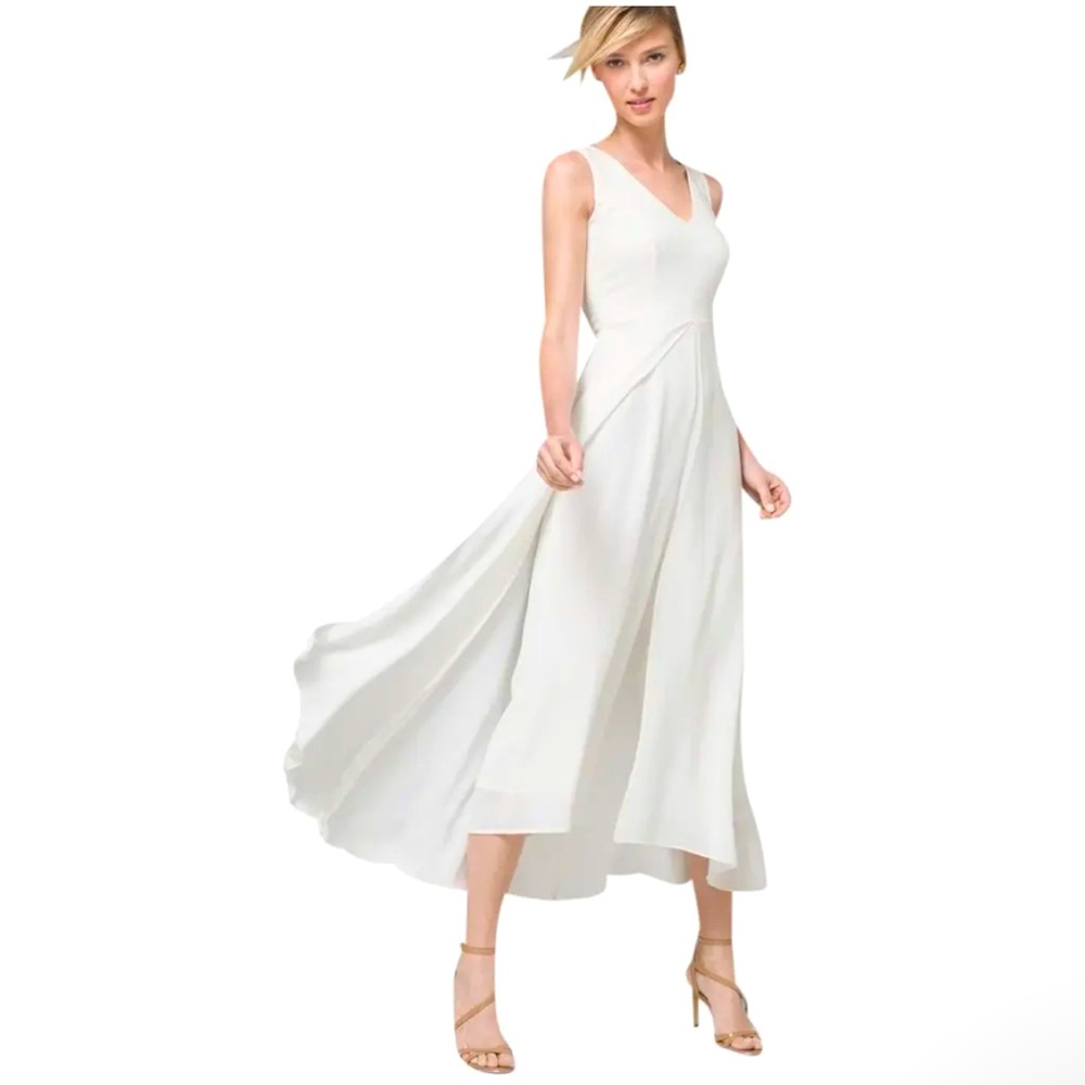 WHITE HOUSE BLACK MARKET OVERLAY JUMPSUIT IVORY